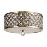 Sasha 2 Light E27 Flush Ceiling Light 30cm - Antique Brass