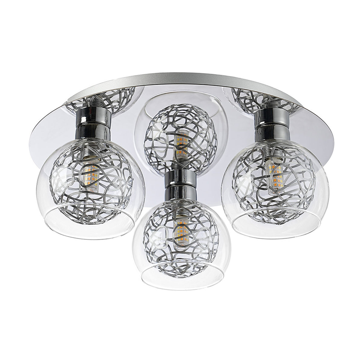 Talia 3 Light G9 Flush Ceiling Light 35cm - Polished Chrome
