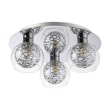 Talia 3 Light G9 Flush Ceiling Light 35cm - Polished Chrome