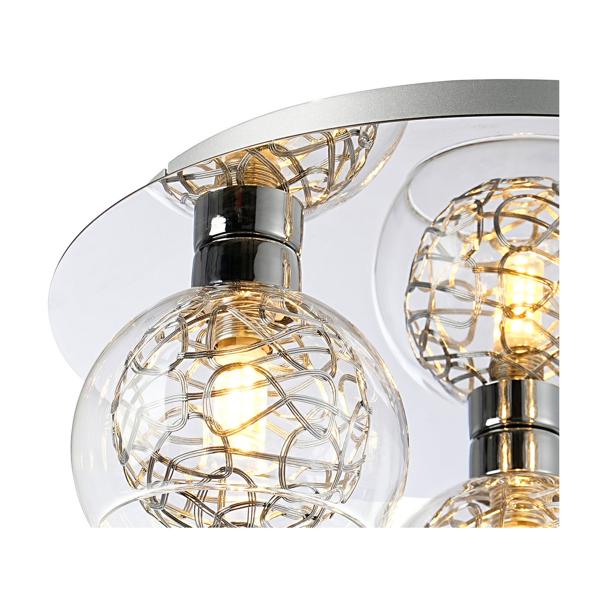 Talia 3 Light G9 Flush Ceiling Light 35cm - Polished Chrome