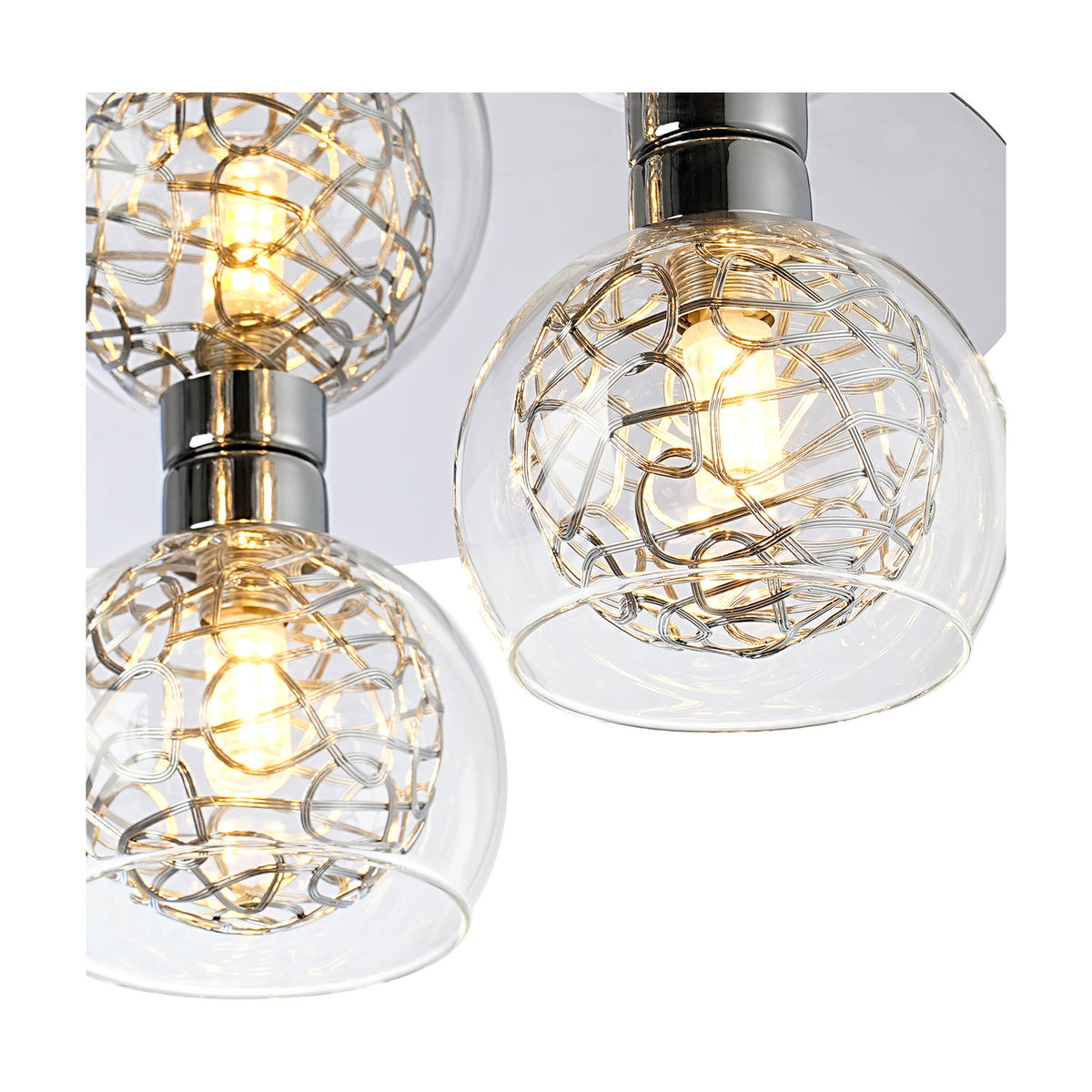 Talia 3 Light G9 Flush Ceiling Light 35cm - Polished Chrome