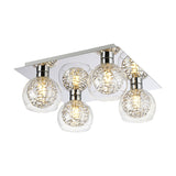 Talia 4 Light G9 Flush Ceiling Light 35cm Long - Polished Chrome