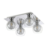 Talia 4 Light G9 Flush Ceiling Light 35cm Long - Polished Chrome