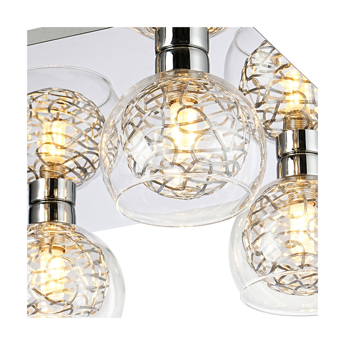 Talia 4 Light G9 Flush Ceiling Light 35cm Long - Polished Chrome