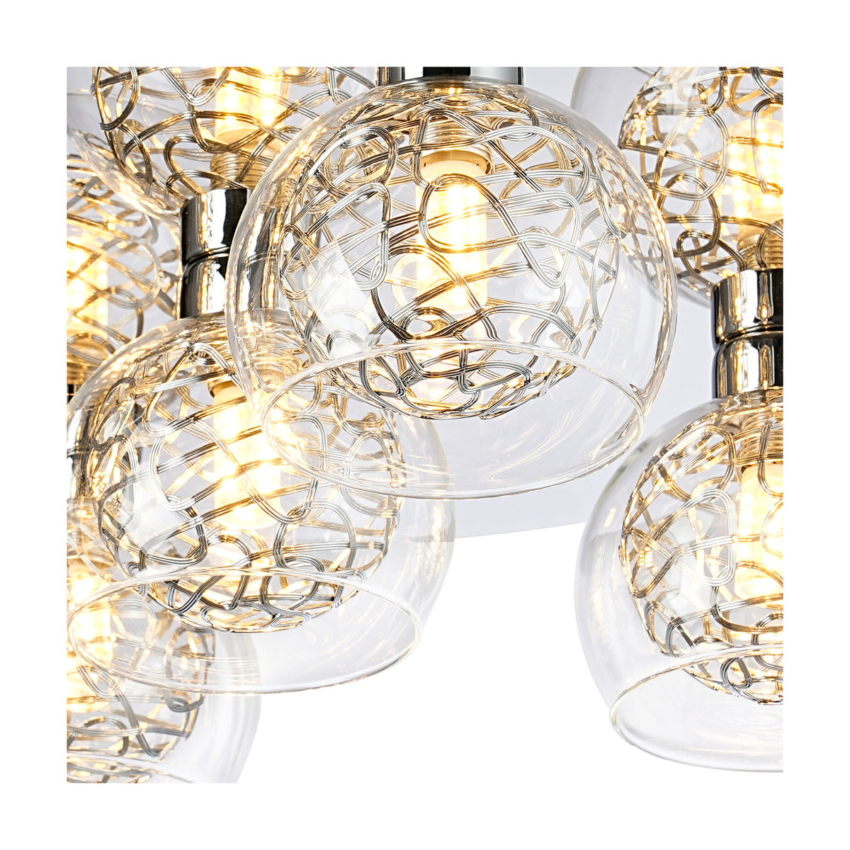 Talia 5 Light G9 Flush Ceiling Light 45cm - Polished Chrome