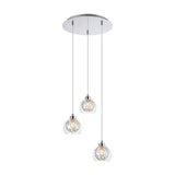 Talia 3 Light G9 Round Pendant Light 35cm - Polished Chrome