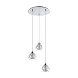Talia 3 Light G9 Round Pendant Light 35cm - Polished Chrome