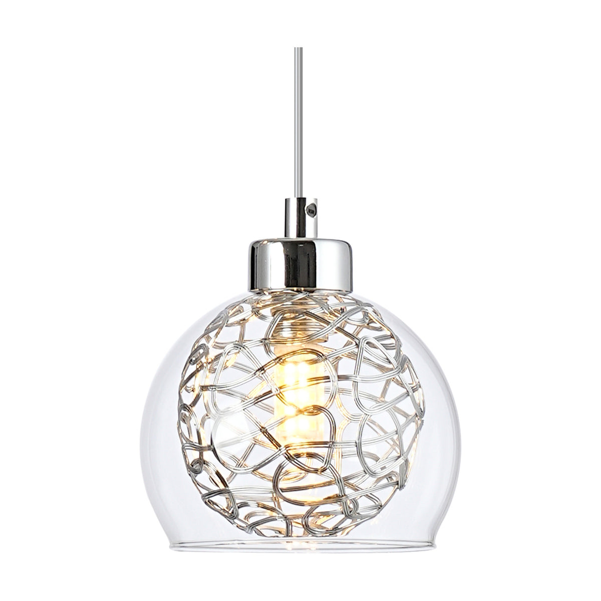 Talia 3 Light G9 Round Pendant Light 35cm - Polished Chrome
