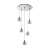 Talia 5 Light G9 Round Pendant Light 45cm - Polished Chrome