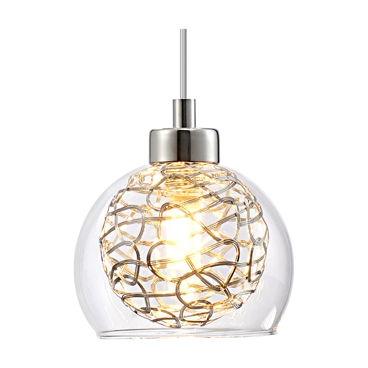 Talia 5 Light G9 Round Pendant Light 45cm - Polished Chrome