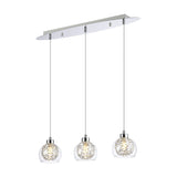 Talia 3 Light G9 Linear Pendant Light 65cm Drop - Polished Chrome