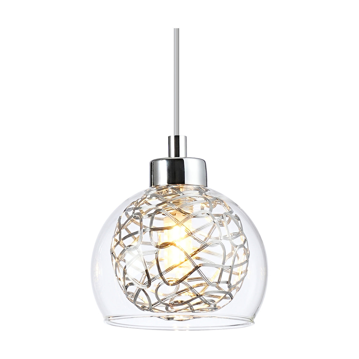 Talia 3 Light G9 Linear Pendant Light 65cm Drop - Polished Chrome