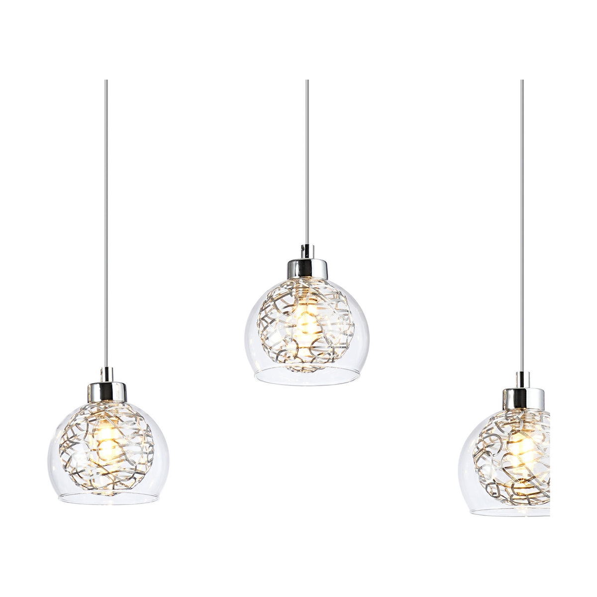 Talia 5 Light G9 Linear Pendant Light 1.1m Drop - Polished Chrome