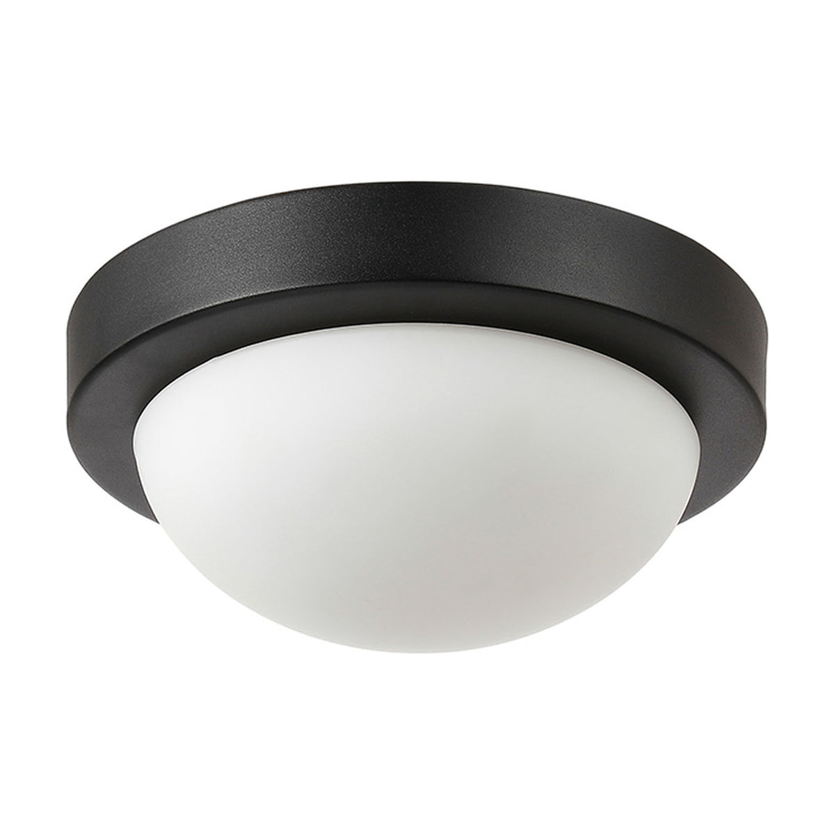 Porter E27 Flush Ceiling Light 21.5cm - Satin Black
