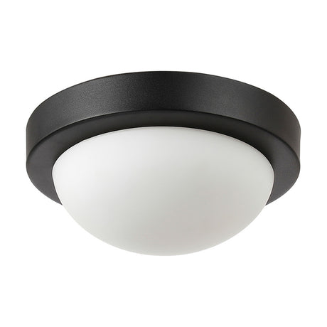 Porter E27 Flush Ceiling Light 21.5cm - Satin Black