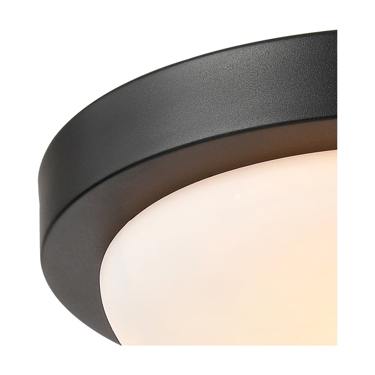 Porter E27 Flush Ceiling Light 21.5cm - Satin Black