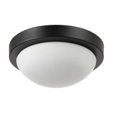 Porter E27 Flush Ceiling Light 25.5cm - Satin Black