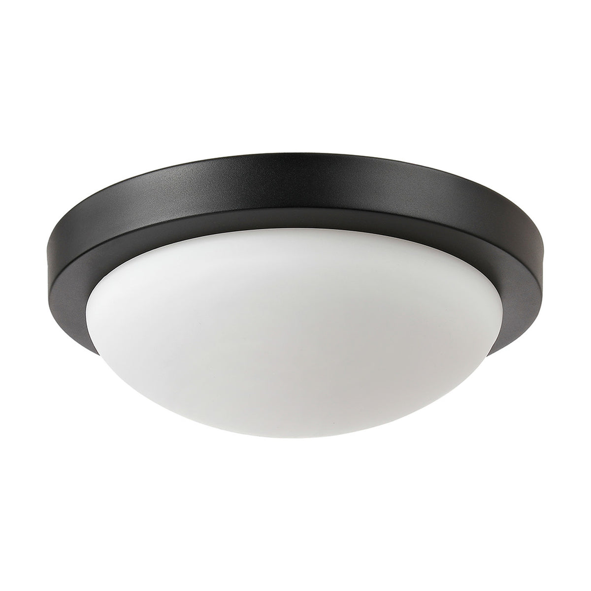 Porter 2 Light E27 Flush Ceiling Light 32cm - Satin Black