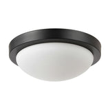 Porter 2 Light E27 Flush Ceiling Light 32cm - Satin Black