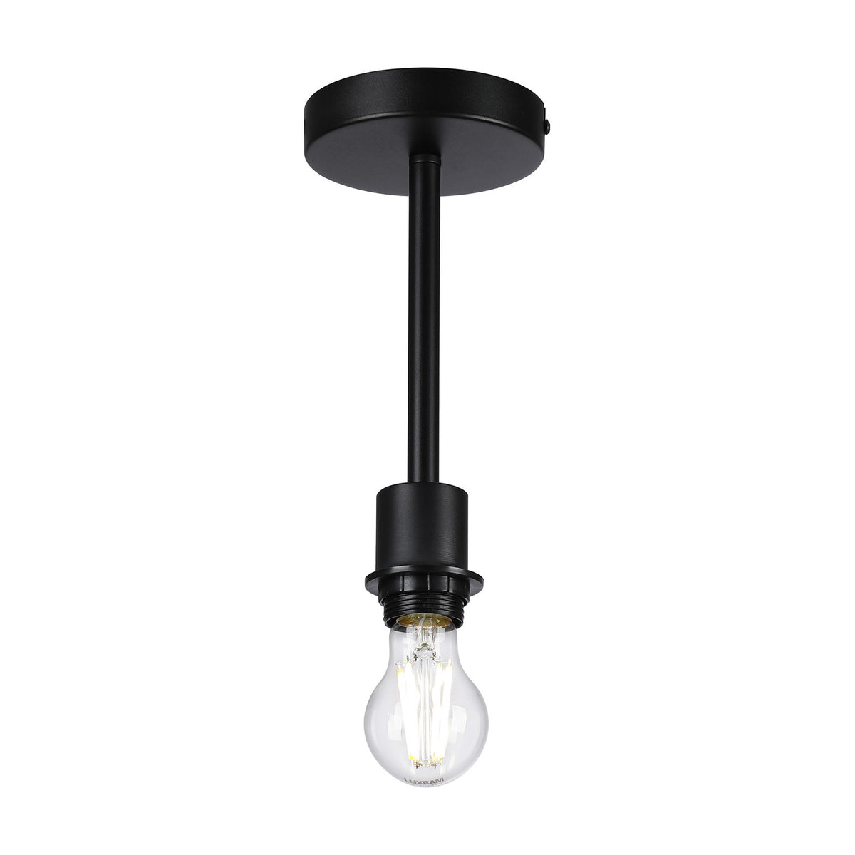 Baymont E27 Semi Flush Ceiling Light 12cm - Satin Black