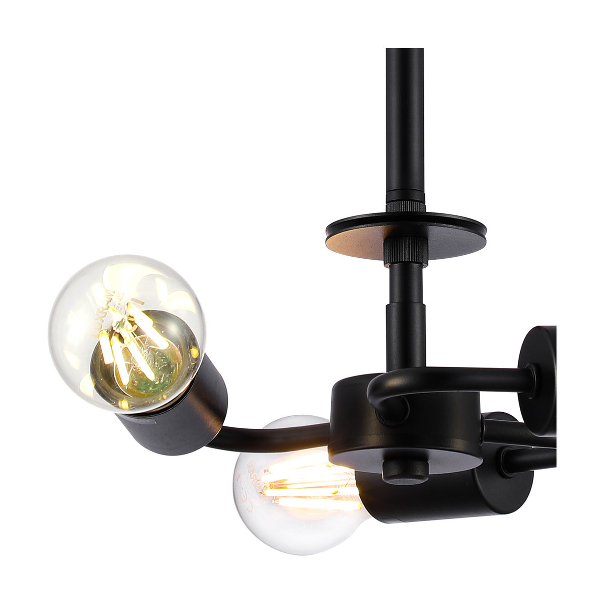 Baymont 3 Light E27 Semi Flush Ceiling Light 25cm - Satin Black