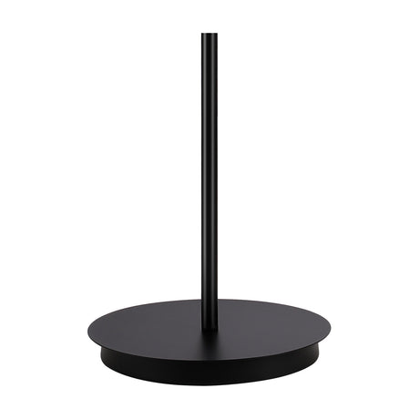 Carlton E27 Floor Lamp base and stem in satin black iron with round 28cm base and slim upright pole, shown shadeless on a plain white background.