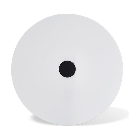 Universal Diffuser 50cm lighting accessory, a round frosted opal white acrylic disc with a black centre roundel, shown against a plain white background.