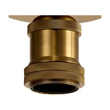 Dreifa E27 Ceiling Light 10cm in gilt bronze, close-up of the cylindrical fitting with knurled bands and black E27 lampholder against a plain background.