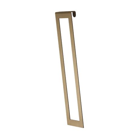 Sigma Shade Clip 22cm High in antique brass, a slim rectangular steel clip-on frame with a curved top hook, shown against a plain white background.