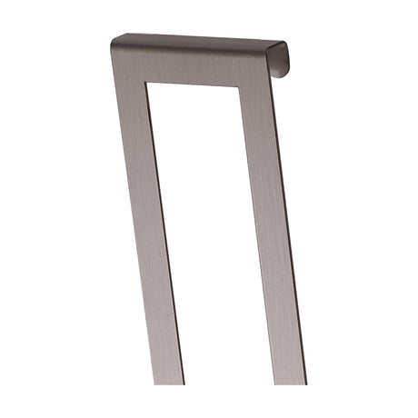 Sigma Shade Clip 22cm High in satin nickel, a slim steel lamp shade clip with a narrow open frame and curved top hook, shown against a plain white background.