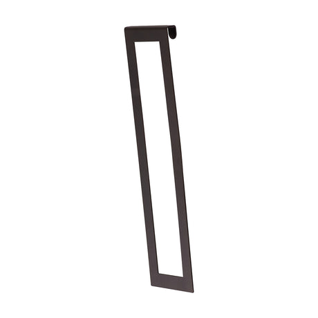 Sigma Shade Clip 22cm High in brown oxide, a narrow steel lamp shade clip with an open rectangular frame and curved top hook, shown on a plain white background.