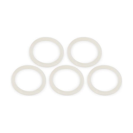 Additions Washer, pack of 5 flat white rubber rings, 42mm wide with a 2mm thickness and wide central hole, shown on a plain white background.