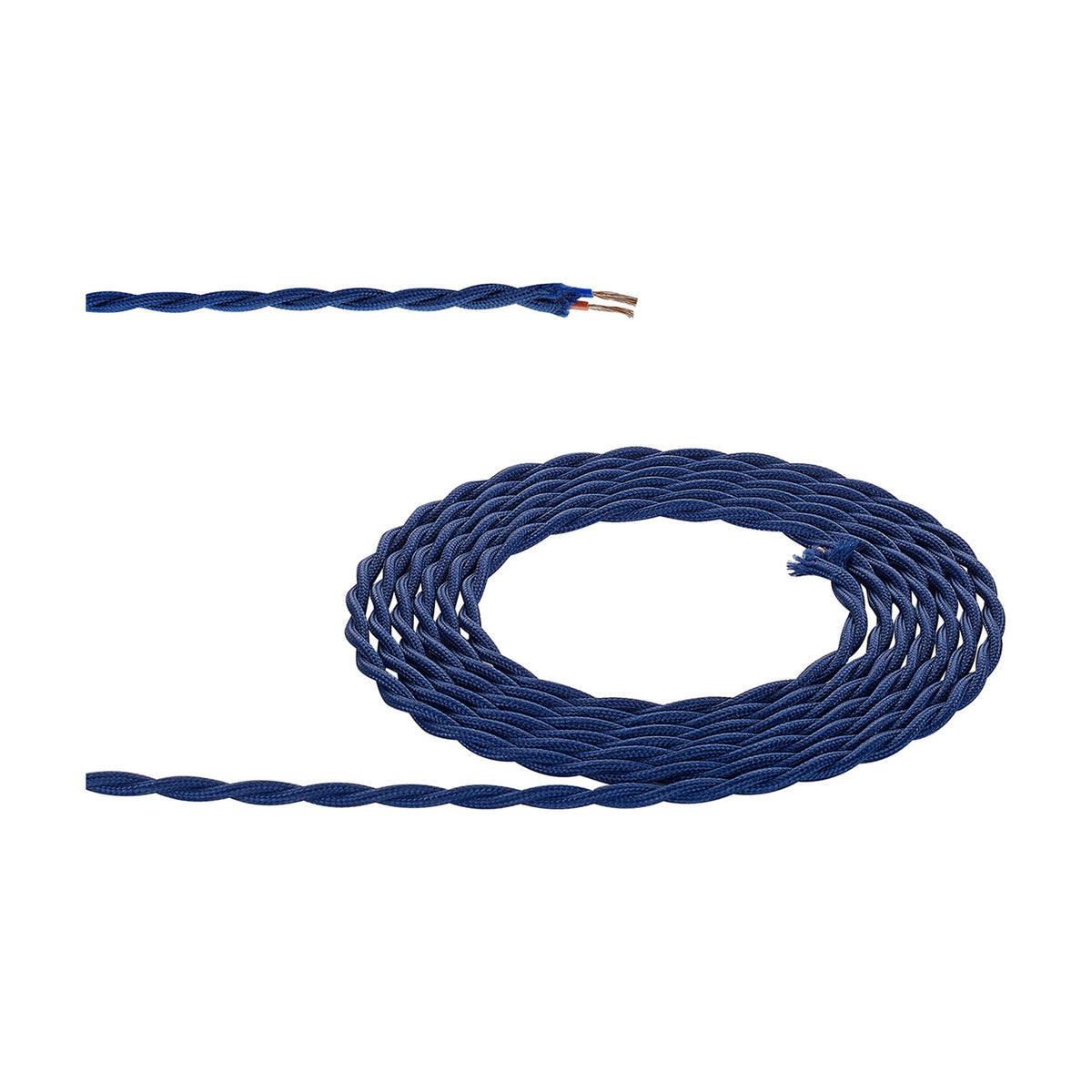 Cavo Braided Twisted Copper Cable 2 Core 0.75mm - Dark Blue