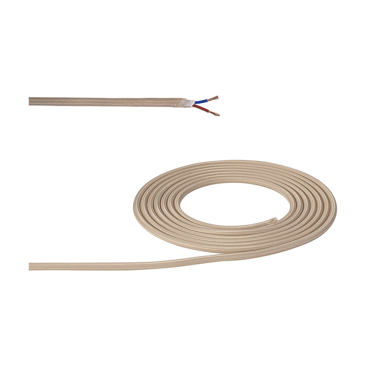 Cavo Braided Copper Cable 2 Core 0.75mm - Ivory