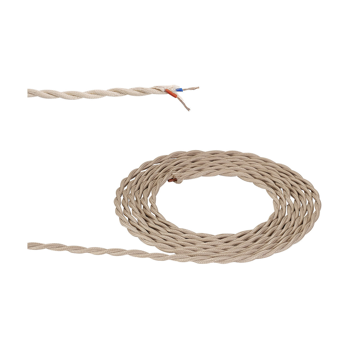 Cavo Braided Twisted Copper Cable 2 Core 0.75mm - Ivory