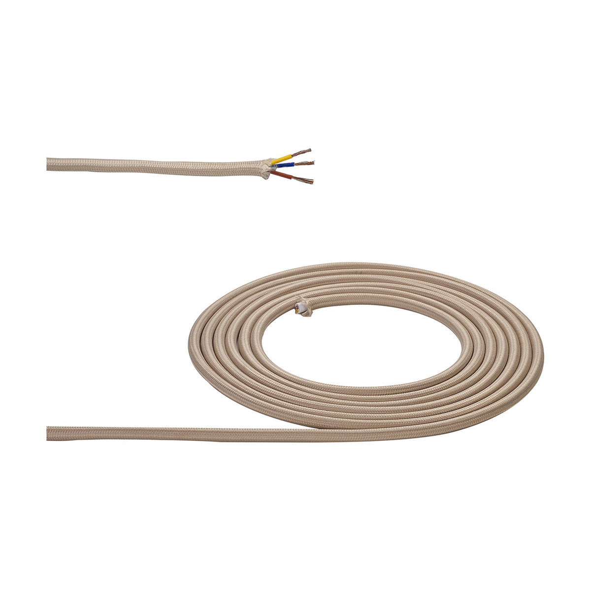 Cavo Braided Copper Cable 3 Core 0.75mm - Ivory