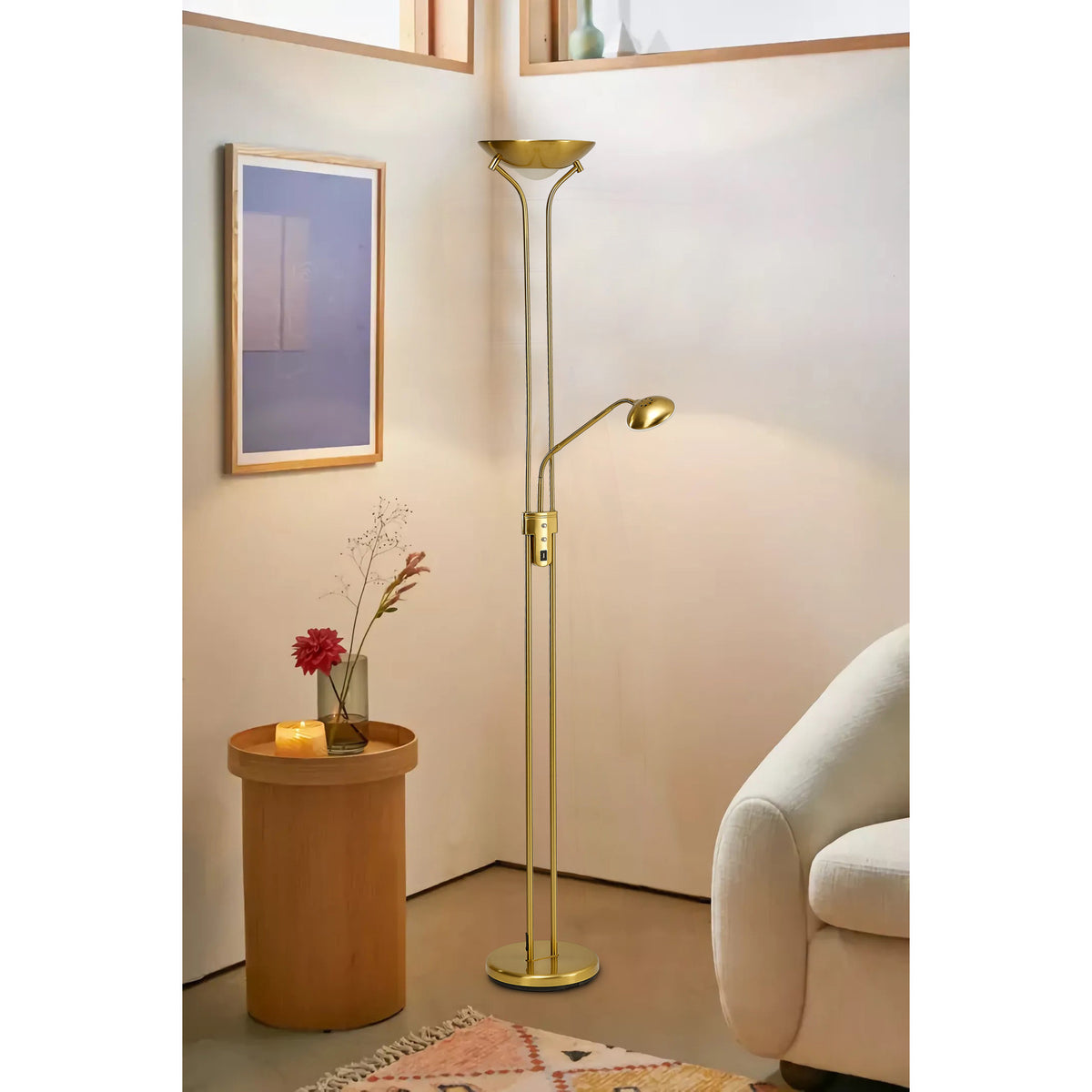 Brazier Floor Lamp 25cm - Aged Brass
