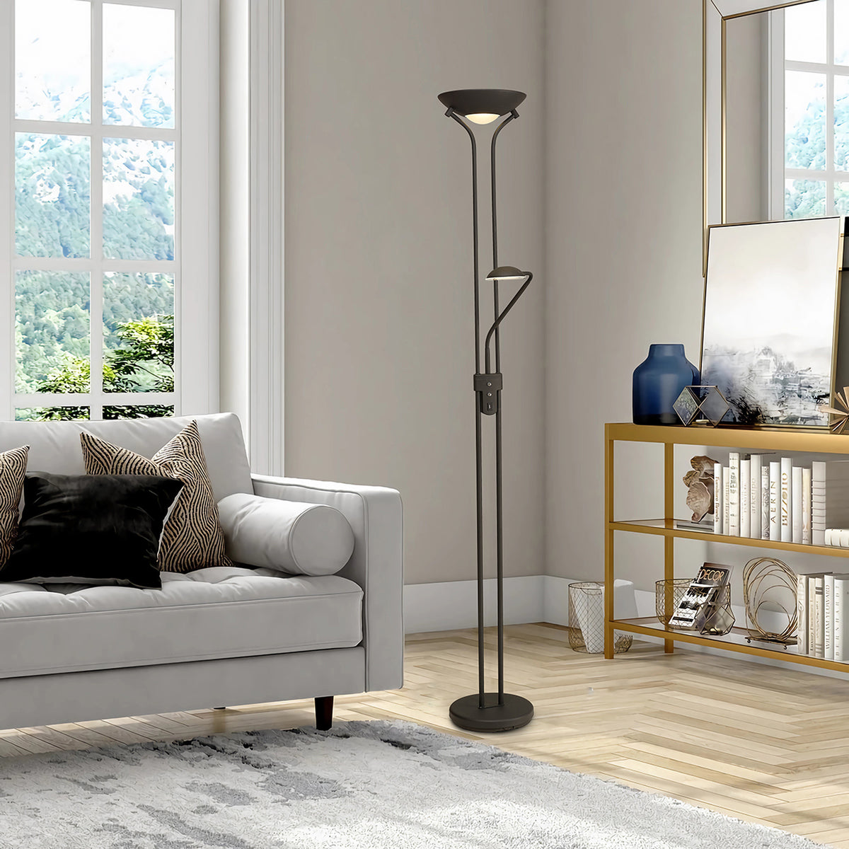 Brazier Floor Lamp 25cm - Satin Black