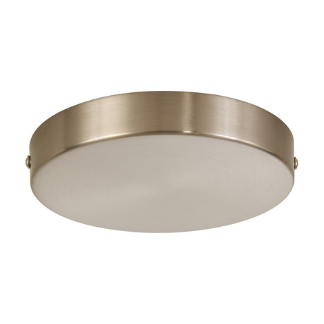 Hayes Round No-Hole Ceiling Rose 15cm in satin nickel, a shallow blank disc with two visible fixing screws, shown on a plain white background.