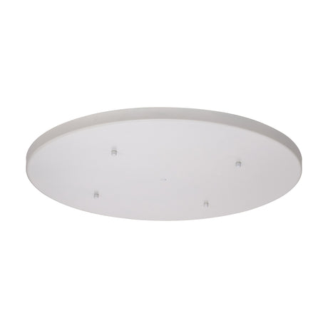 Hayes Round Ceiling Rose 60cm in white, a large oval-shaped disc with a shallow profile and visible fixing points for multiple pendant flexes, shown on a plain white background.