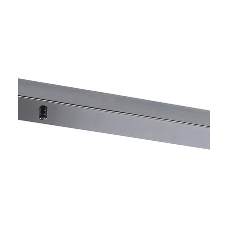 Hayes Linear No-Hole Ceiling Rose, a 70cm long polished chrome steel plate with a plain, unbroken surface and small screw fitting, shown against a white background.