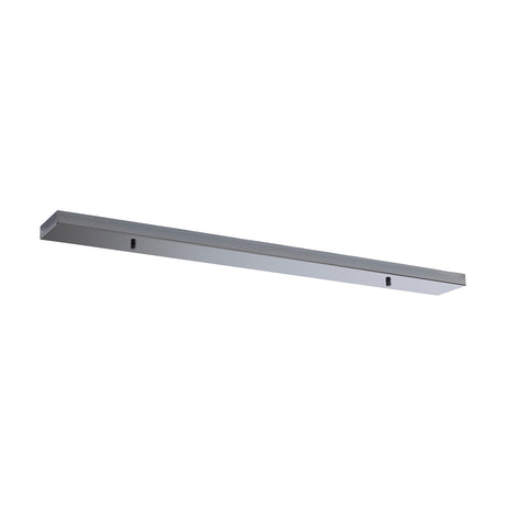 Hayes Linear No-Hole Ceiling Rose, a 90cm long rectangular plate in polished chrome with two visible fixing points, shown against a plain white background.