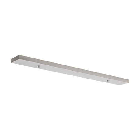 Hayes Linear No-Hole Ceiling Rose, a slim 90cm white bar with a shallow profile and blank, hole-free surface, shown on a plain white background.