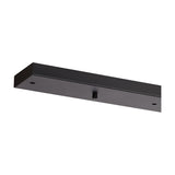 Hayes Linear Ceiling Plate in satin black iron, a slim rectangular fixture with five drop holes along its 110cm length, shown on a plain white background.