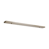 Hayes Linear Ceiling Plate in satin nickel, a slim 110cm bar with five evenly spaced holes for pendant drops, shown against a plain white background.