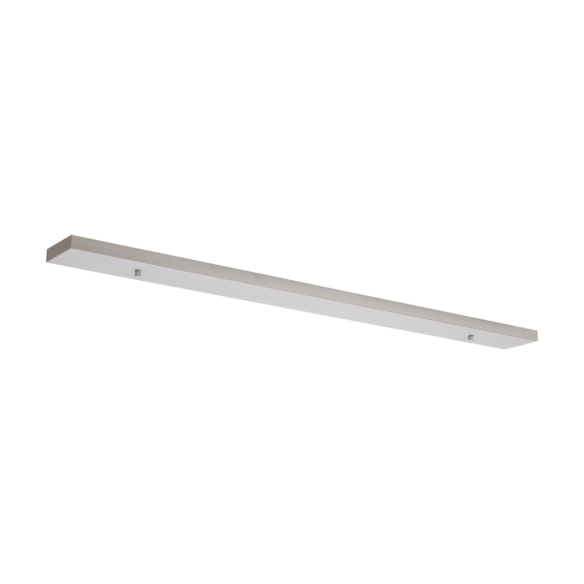 Hayes Linear Ceiling Plate, a slim 110cm white bar with 5 evenly spaced mounting holes for pendant lights, shown on a plain white background.