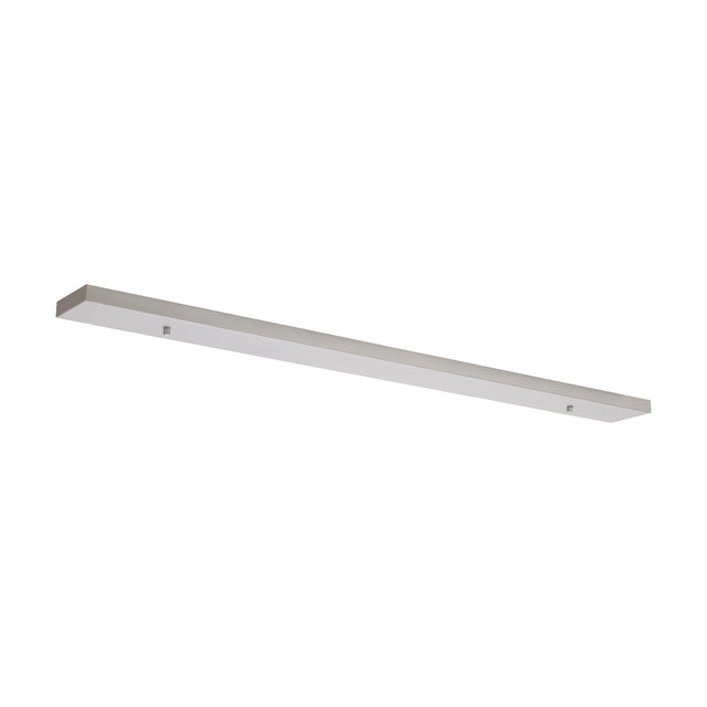 Hayes Linear Ceiling Plate, a slim 110cm white bar with 5 evenly spaced mounting holes for pendant lights, shown on a plain white background.