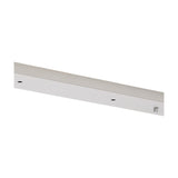 Hayes Linear Ceiling Plate, a slim white iron bar with five evenly spaced holes for multiple pendants, shown at an angle against a plain background.