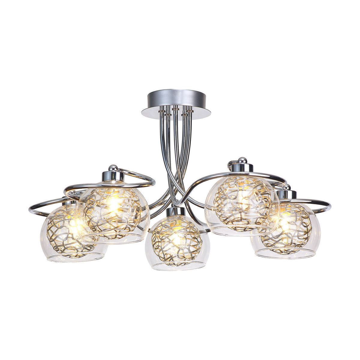 Talia 5 Light G9 Ceiling Light 52cm - Polished Chrome