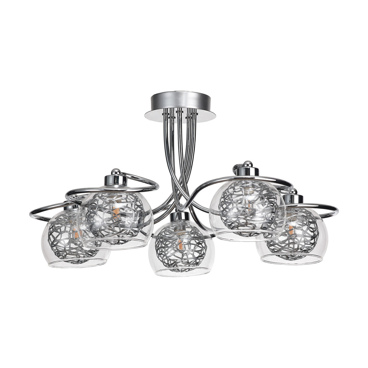 Talia 5 Light G9 Ceiling Light 52cm - Polished Chrome